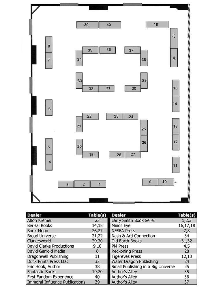 This is a map of the Readercon Bookshop