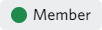 A representation of how the Member role appears in Discord: a green dot and the word "Member".